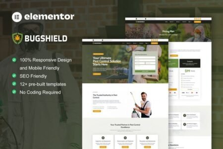 BugShield Pest Control Service Elementor Pro Template Kit