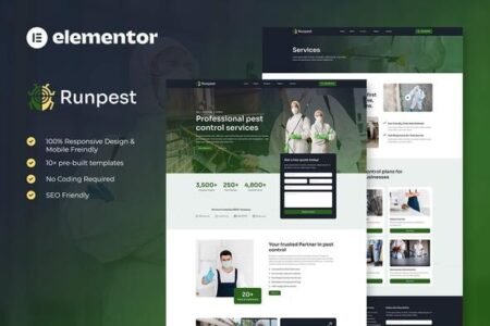 Runpest – Pest Control Service Elementor Template Kit
