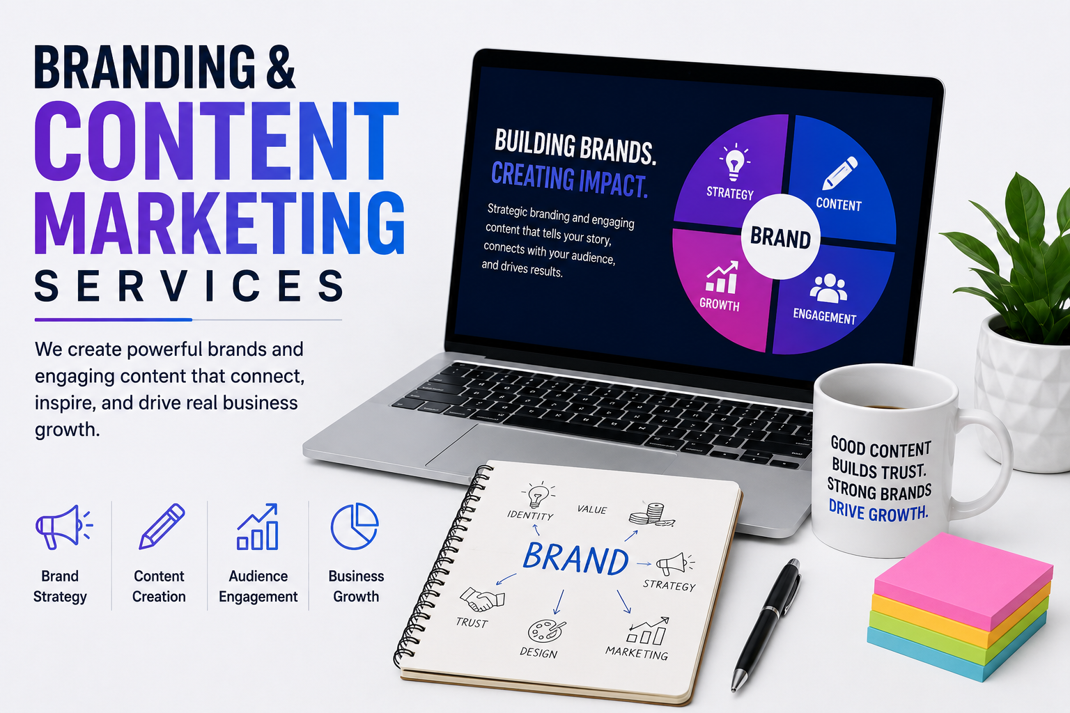 Branding & Content Marketing Services Content Marketing Services Branding Company Brand Awareness Customer Engagement